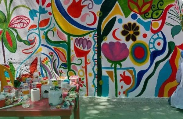 نقاشی 50 میلیون تومانی روی دیوار یک پارک در شمال تهران